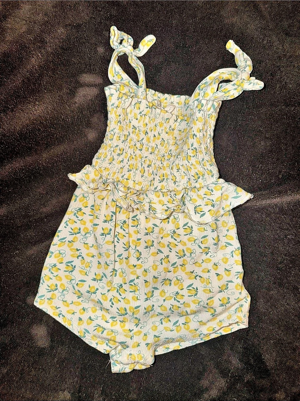 Jessica Simpson Kids Floral Romper in White & Yellow
